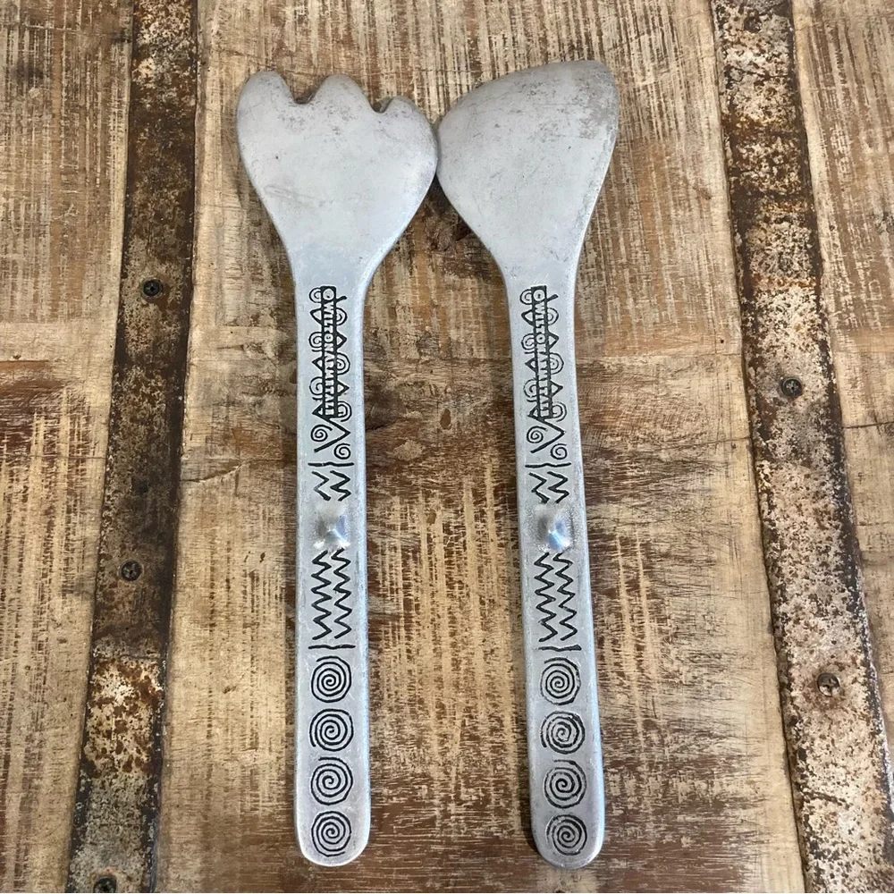 Wilton Armetale Serving Utensils Set Reggae Pattern 13” Long Metal